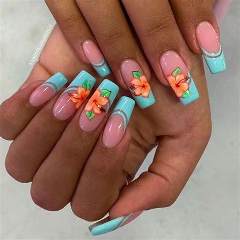 flower sticker nail art|hawaiian flower nail stickers.